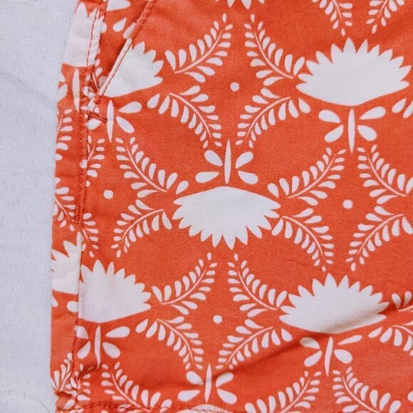 Old Navy Coral & White Floral Print Chino Shorts Girls Size 12 - Picture 3 of 5